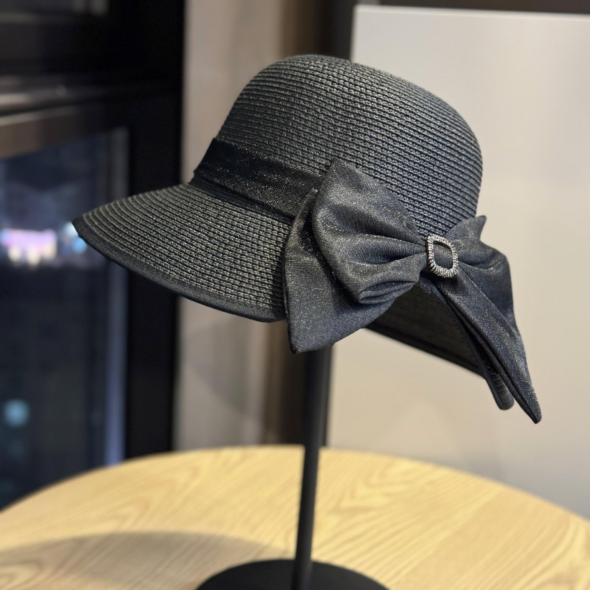 

Women S Straw Wide Brim Hat with Cute Bow - Breathable, Visor Cap for Beach & Outdoor Seaside Activities, Natural Beige Color Adjustable чёрный