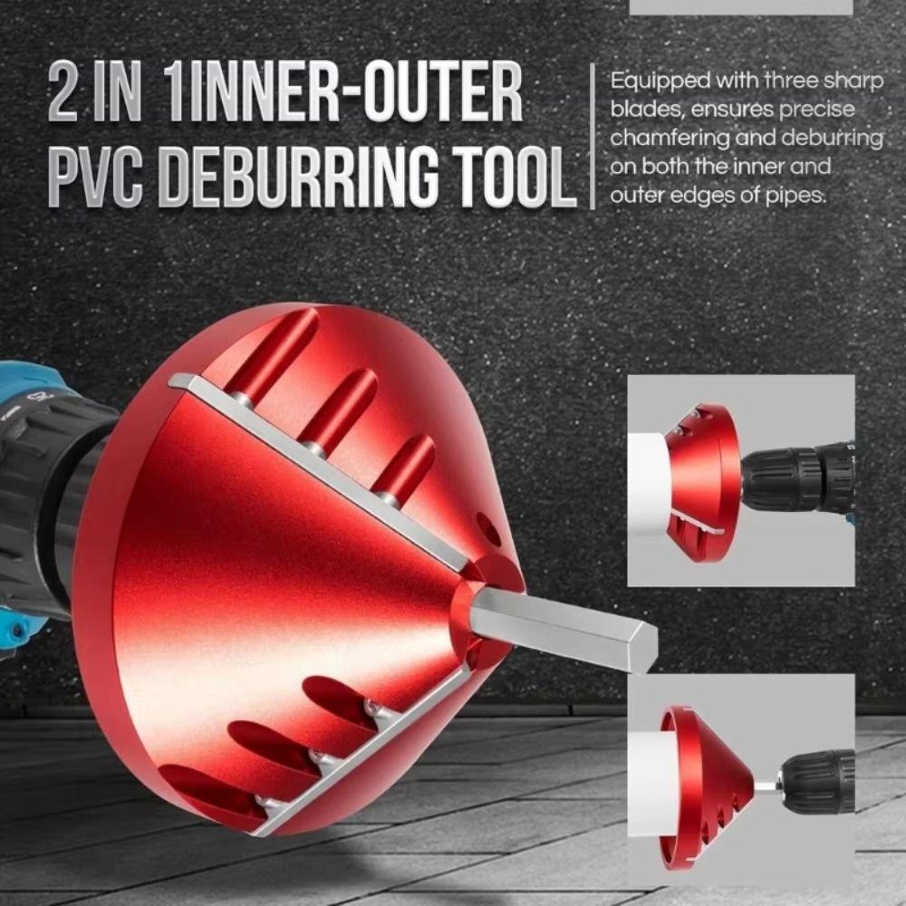 Comfortable Operation PVC Deburring Tool Efficient Chamfering Remove Pipe Burrs Pipe Chamfer Tool Wear Resistant Aluminum Alloy