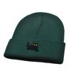 Cute Knit Beanies Embroidery Knit Cap Casual Embroidered Cat Knitted Hat  Winter