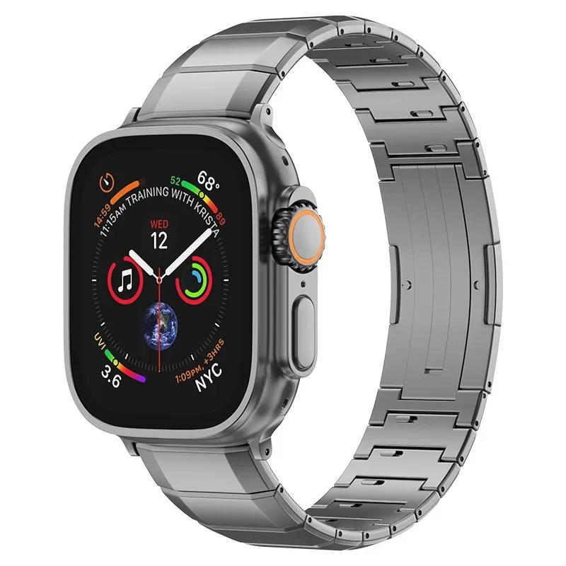 Titanium Band for Apple Watch Ultra2 49mm 46mm 45mm 44mm 41mm Strap Quick Fit Link Bracelet iWatch Series 10 42mm 9 8 6 7 5 4 se