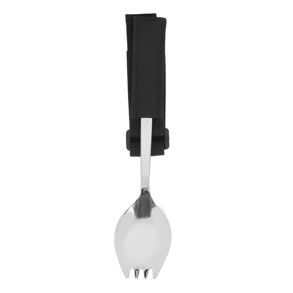 Adaptive Fork Spoon Prevent Slip Weighted Handle Stainless Steel Disabled Cutlery with Strap for Hand Tremors Arthritis