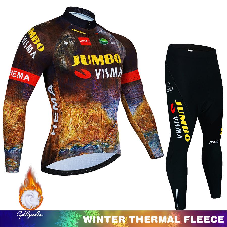 Men's and Women's Fleece Cycling Clothes Strap Set Road Mountain Bike Bicycle Thermal Cycling Shirt 2026 Winter Fleece Thermal Cycling Clothes Set