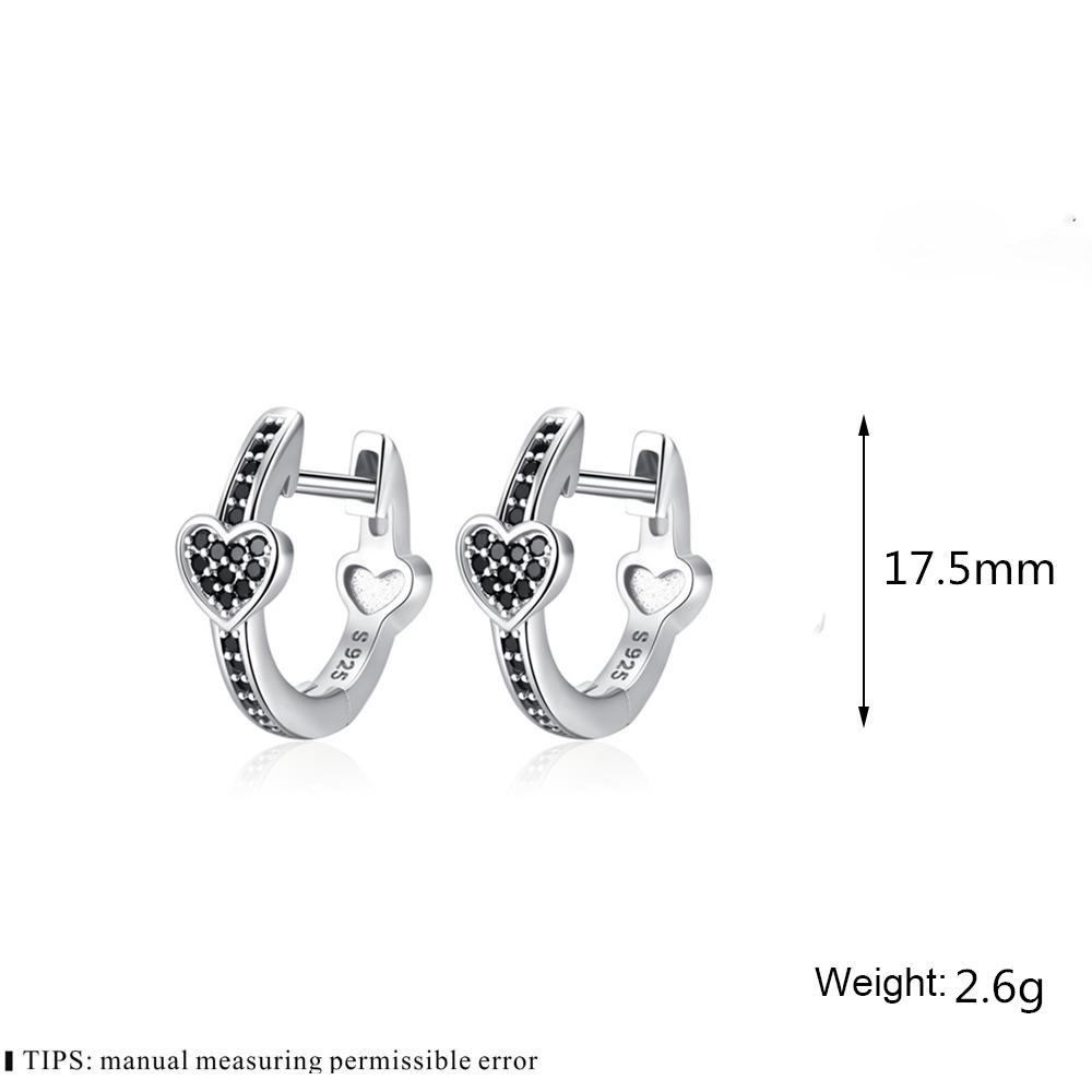 Black Awn New Classic Silver Color Round Trendy Spinel Engagement Hoop Earrings for Women Jewelry I181