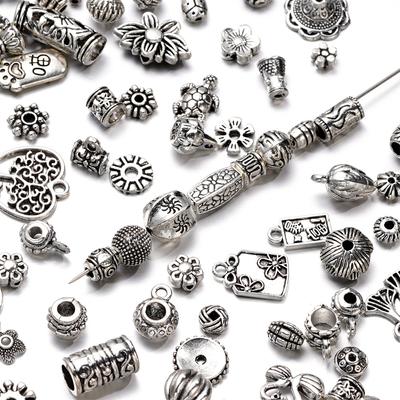 20g Fiore Placcato Argento Tubo Allentato Perline Distanziatrici Per Creazione di Gioielli Charms Tubolari Fai da Te Bracciale Collana Accessori