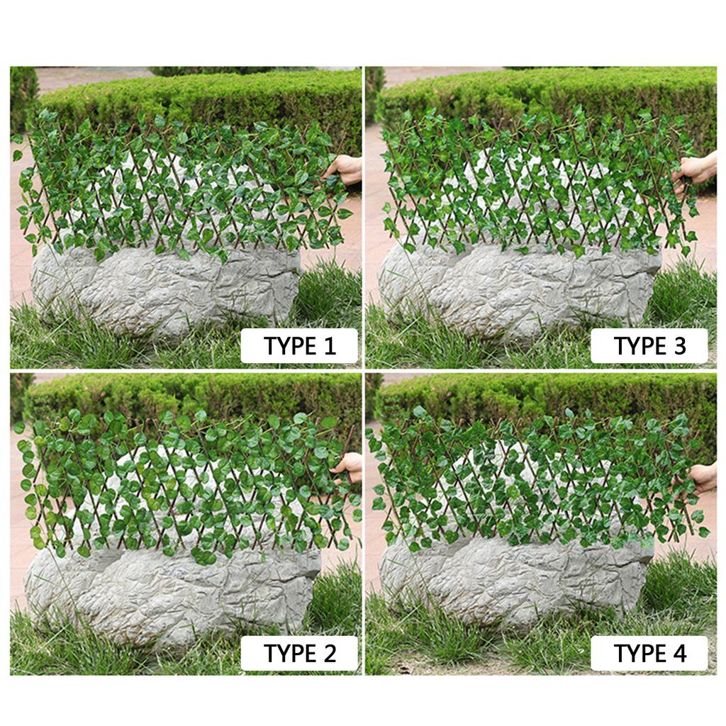 Simulation Fence Fence Telescopic Fence Fake Flowers Green Leaves Outdoor Garden Fence Wall Guardrail Decorative Leaves Blocking Plants Small