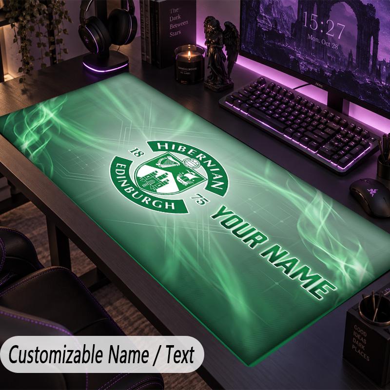 Benutzerdefiniertes Text Großes Mauspads, Erweitertes Schreibtischpad Für Laptop Arbeit SpielHibernian FC