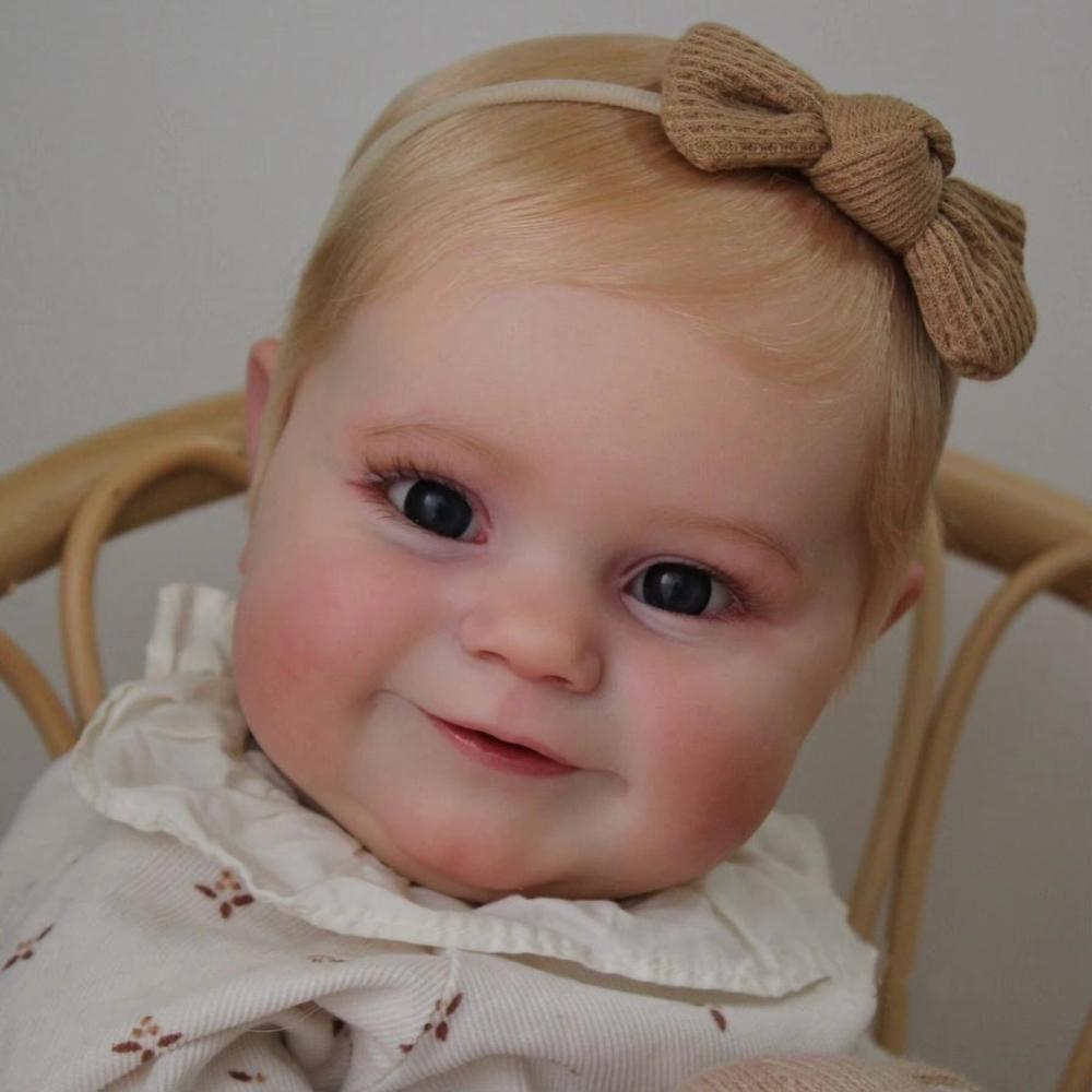 Lovely 50cm Full Silicone Body Reborn Doll Maddie Chubby Adorkable Baby Girl Doll Real Like Rooted Gold Hair Newborn Dolls for Kids Birthday Xmas Gift