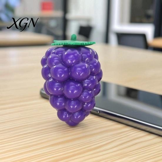 Office Desk Toy Strawberry Grape Stress Relief Toy, Realistic Fruit Squeeze Sensory Shaped Fidget Anxiety Relieving for Kids Adults