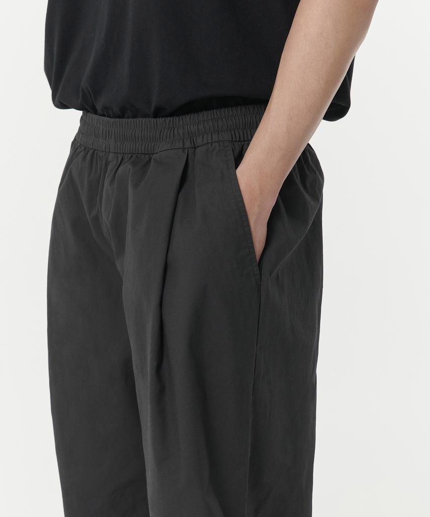 MUSINSA STANDARD Cotton Deep Tuck Wide Elastic Waist Pants [Dark Gray]