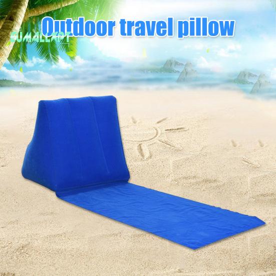 Outdoor-Camping-Kissen, dreieckiges Kissen, PVC-Beflockung, aufblasbares Kissen, tragbar, faltbar, Sommer-Strand-Liegekissen, Outdoor-Reiseausrüstung