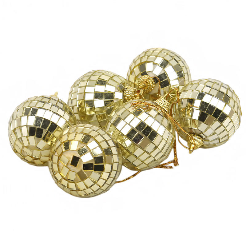 3cm 6pcs Mirror Balls Party Shining Ball Mirror Christmas Laser Reflective Glass Ball Disco Xmas Tree Home Decoration Ornaments