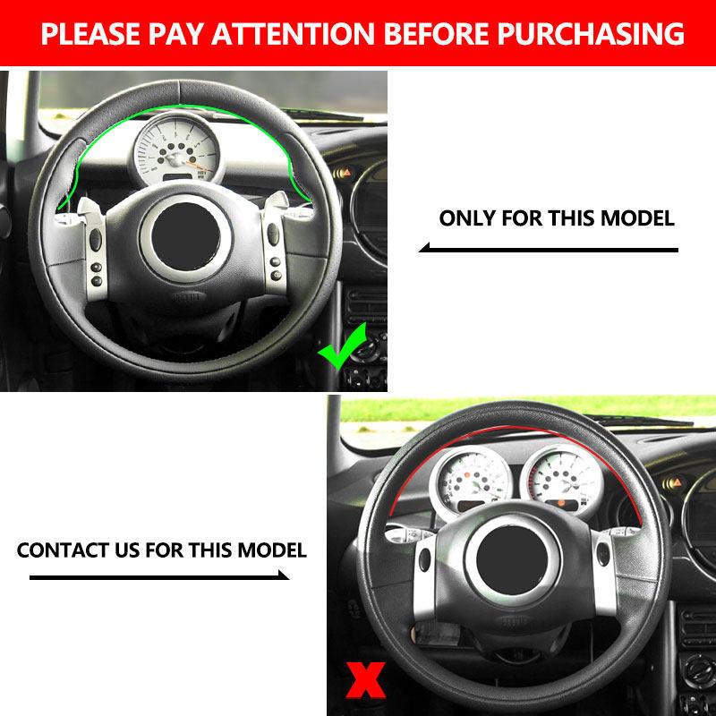 Hand-stitched Car-styling Steering Wheel Black Leather Cover For Mini Coupe 2001-2006 Convertible 2004-2008 For Mini R50 R53 R60