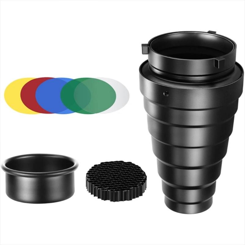 Conical Snoot Kit Enhances Light Control for Creative Photographers and Enthusiasts Aluminium For Bowens Mount