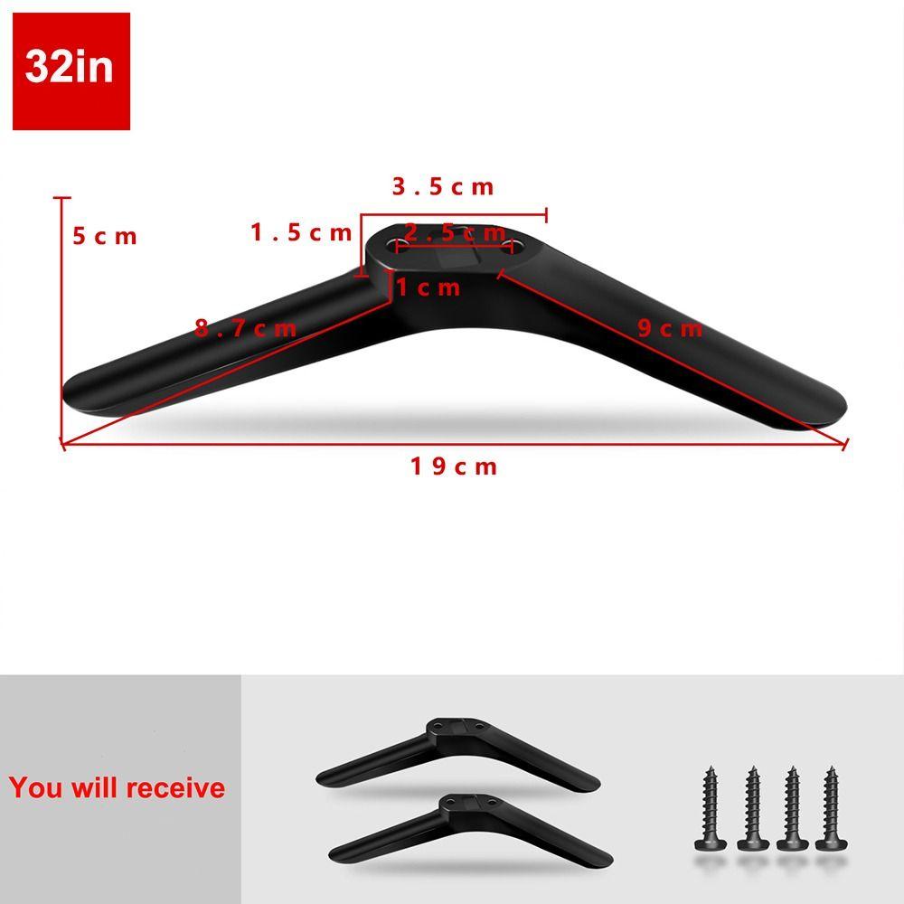 Schwarzer TV-Ständer Basis Halterung mit Schrauben Sockelfüße Halterung Neu Fernseher Tischfuß Schlafzimmer