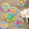 8 Pieces/set of Diamond Flower Patterned Coasters, DIY Coasters with Holder, Suitable for Beginners and Adults, Art and Craft Supplies Gifts