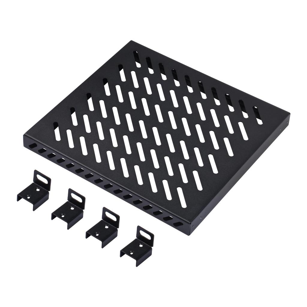 GeeekPi 0.5U Heavy Duty Server Rack Shelf for DeskPi RackMate T1/T0 and 10-inch Server Racks or Network Cabinets, Perforated Design, 25kg Load Capacit