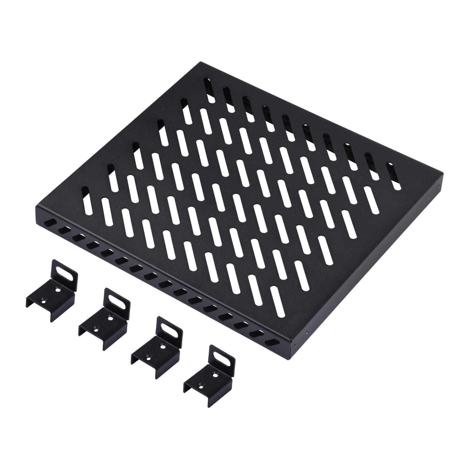 GeeekPi 0.5U Прочная полка для серверной стойки для DeskPi RackMate T1/T0 и 10-дюймовых серверных стоек или сетевых шкафов, перфорированная конструкция, грузоподъемность 25 кг
