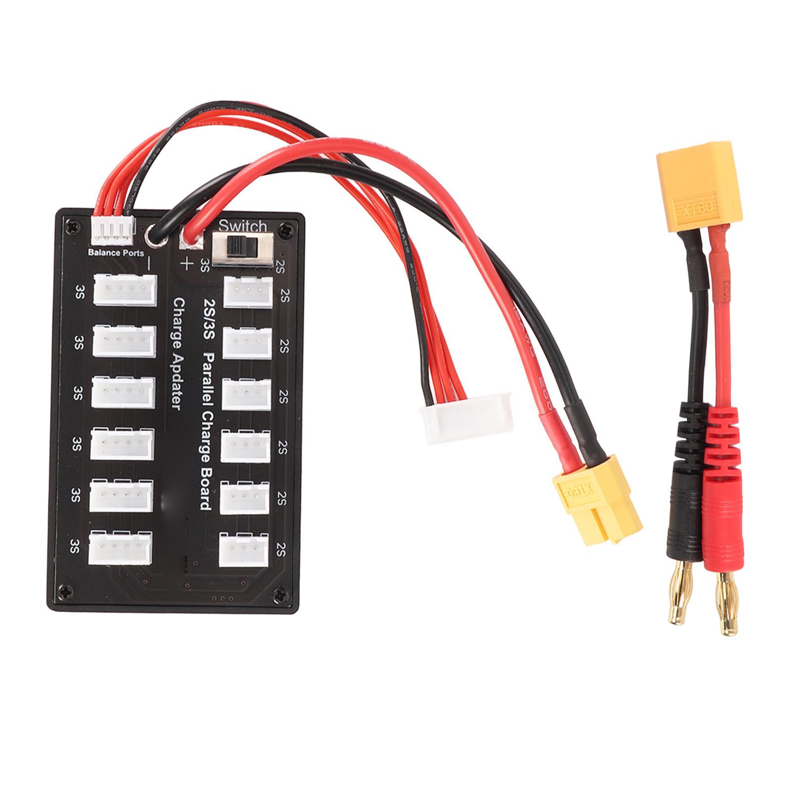 

7.4V LiPo Parallel Charging Board 3Pin 4mm Banana Plug 2S 3S Lithium Battery Charging Plate for