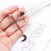 Personality Brincos Planet Black Star And Moon Drop Earrings Jewelry Dangle  Earrings Stud Earrings
