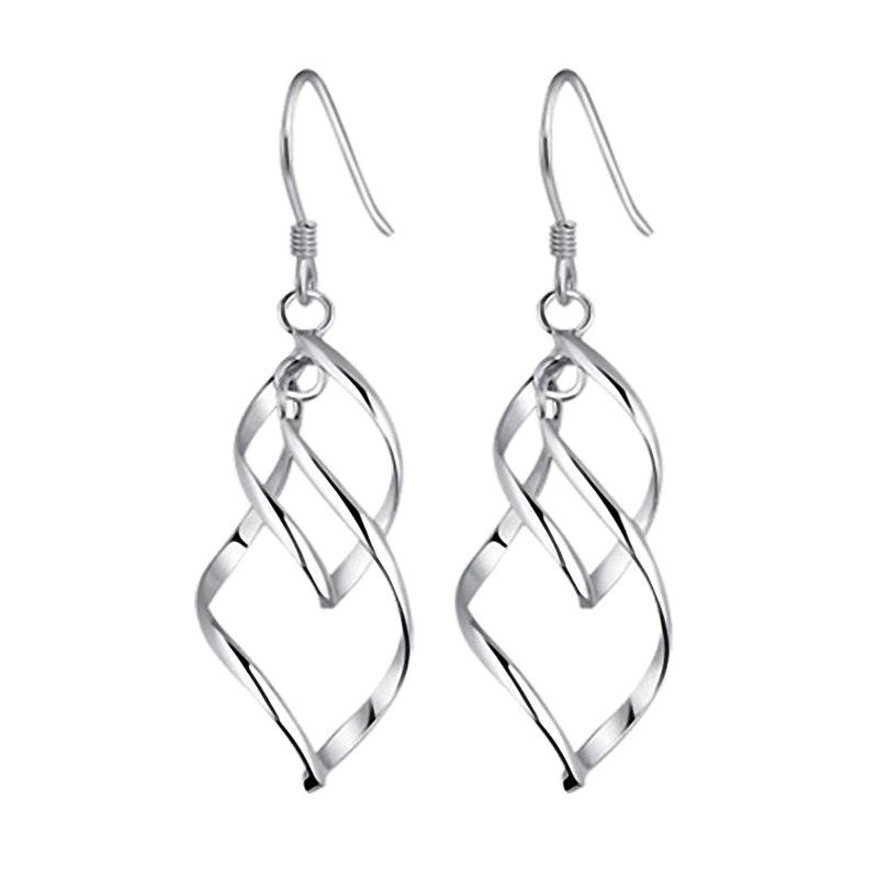 Leaf Fashion Double Twist Long Tassel Earrings