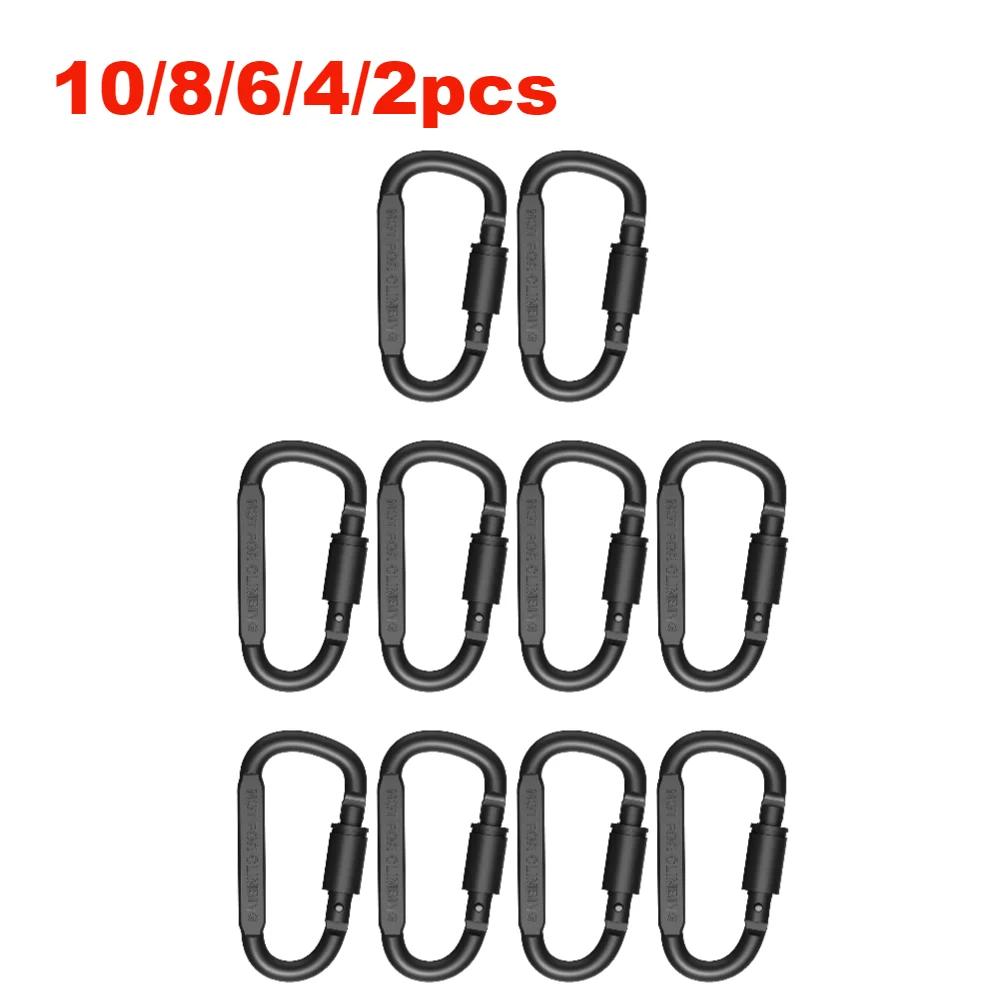 10-1PCS Aluminum Alloy Carabiner For Key Camping Survival EDC Outdoor Keychain Clip D-ring Snap Clip Lock Buckle Caribiner Hook