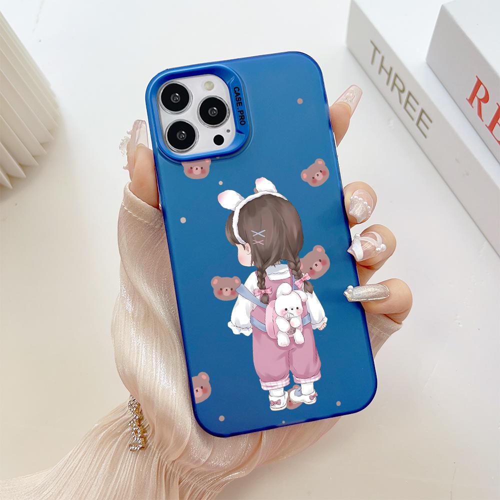 Painted Pattern Colorful Sliver Double Sided Hard Shell Shockproof Anti-fall Phone Casing for Samsung