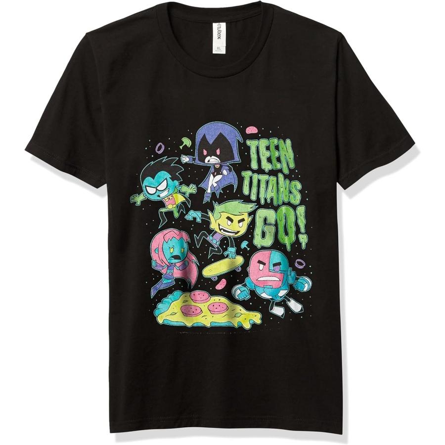 WARNER BROS Детская Подростковая Цветная Titans Go Мальчишеская Премиальная Однотонная Футболка с Круглым Вырезом S чёрный