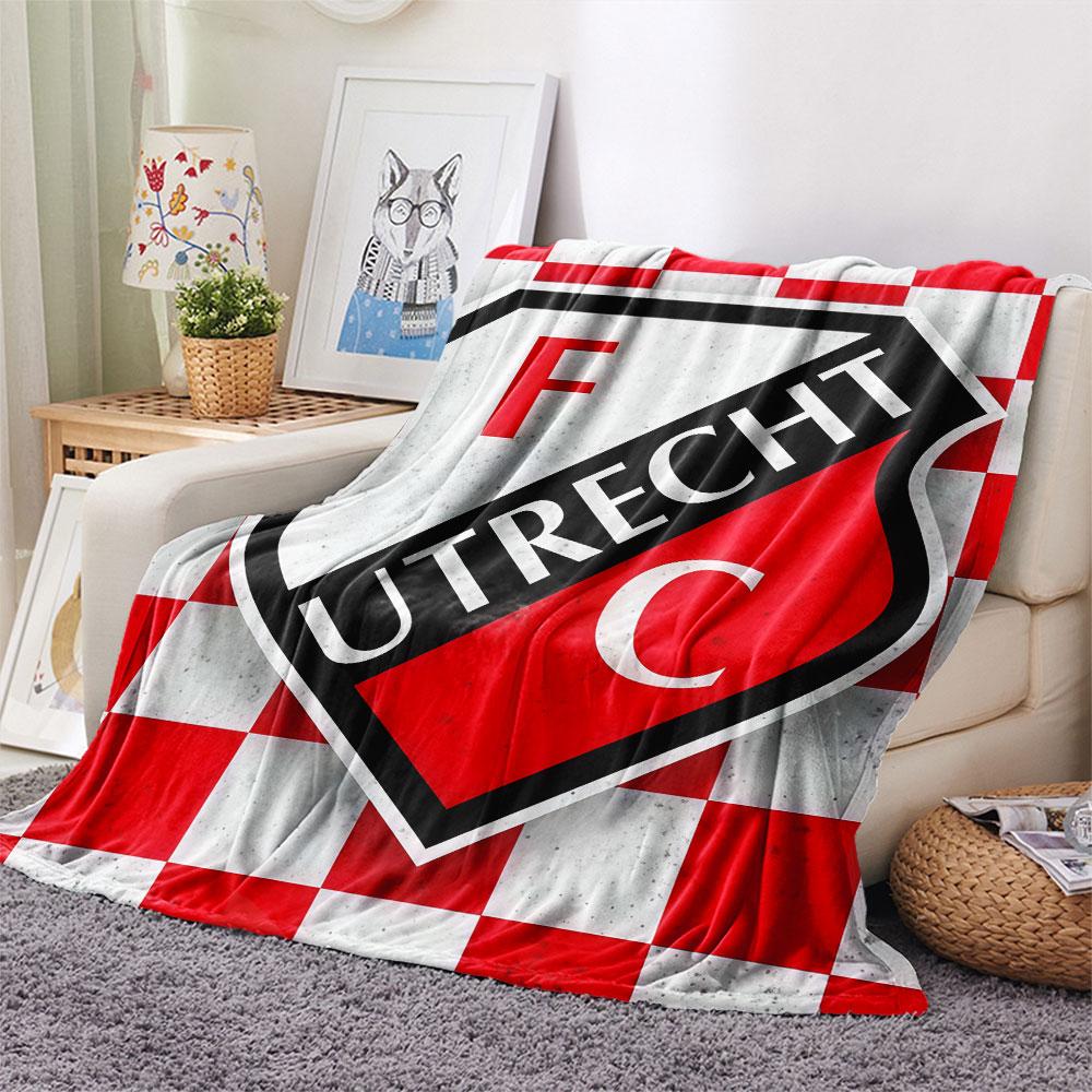 FC Utrecht bedeckte Flanelldecke, weicher Überwurf für Schlafzimmer Sofa, waschbar, Fußballfanartikel, tolles Geschenk.