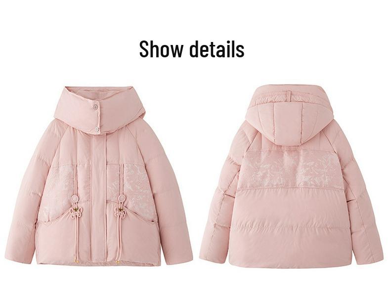 Women's Winter Hooded Windproof Down Jacket - Thickened, Short, Plus Size, 90% White Duck Down