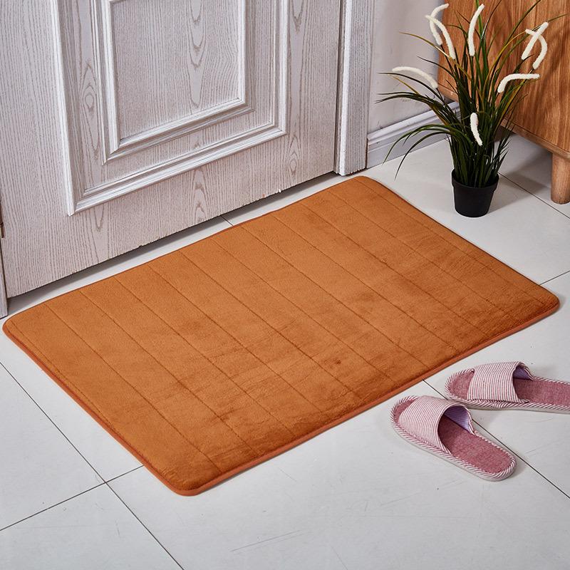 Thickened Bathroom Absorbent Floor Mat, Toilet Toilet Door Non-Slip Mat, Household Coral Fleece Absorbent Quick-Drying Floor Mat