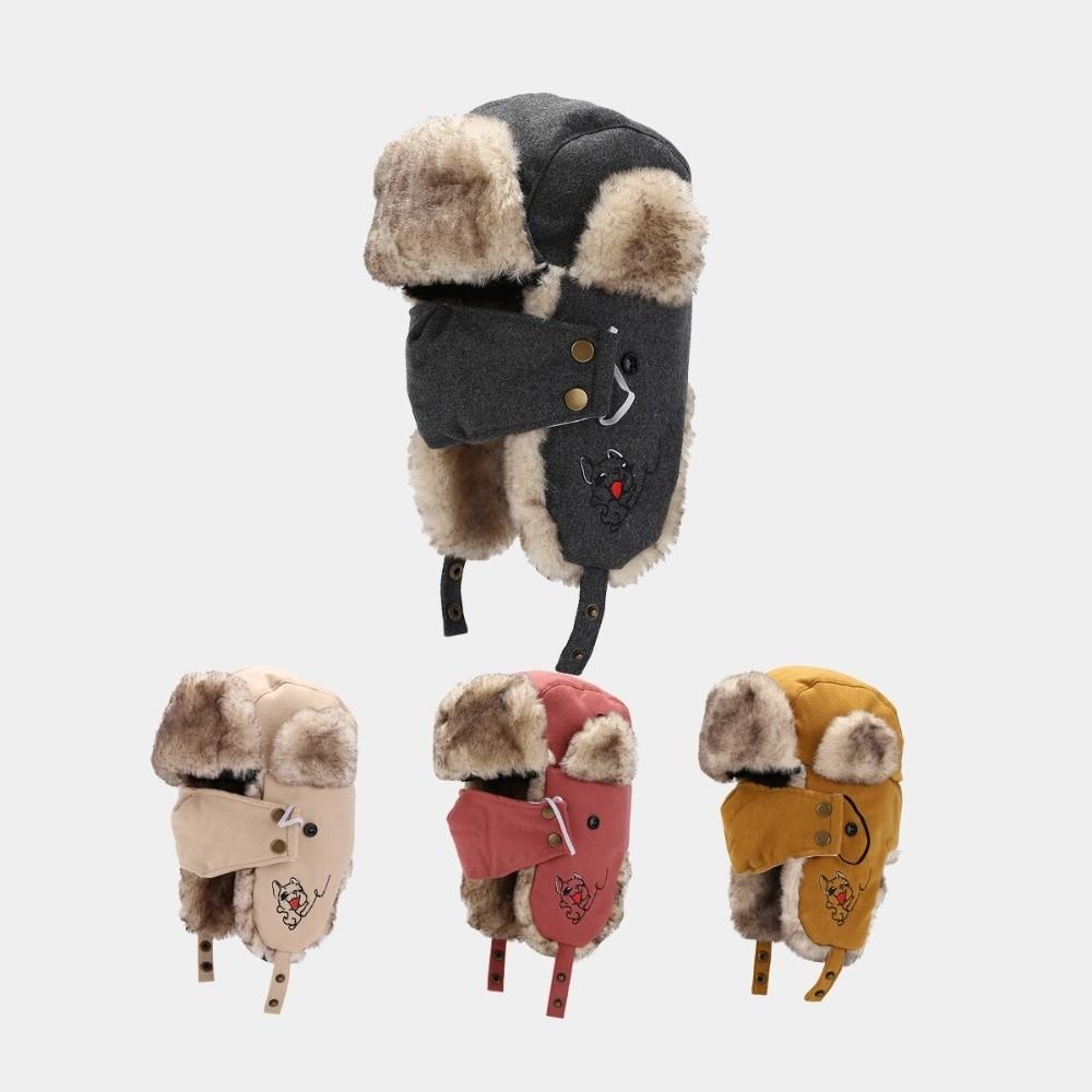 Waterproof Earflap Hat Faux Fur Lining Bomber Hat New Trapper Hat Winter Outdoor Wear