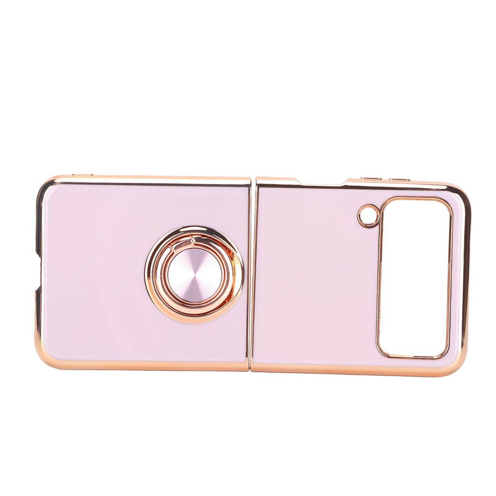 Smartphone Protective Case Car Magnetic Phone Cover with 360 Degree Rotation Finger Loop Stand for Z Flip 3 Light Purple