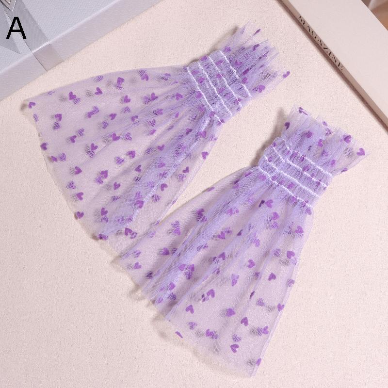 1 Pair Props Nail Tips Display Sleeve Fashion Accessory Nail Art Heart Tulle Photo Glove Fake Pleated Cuff Manicure Photography