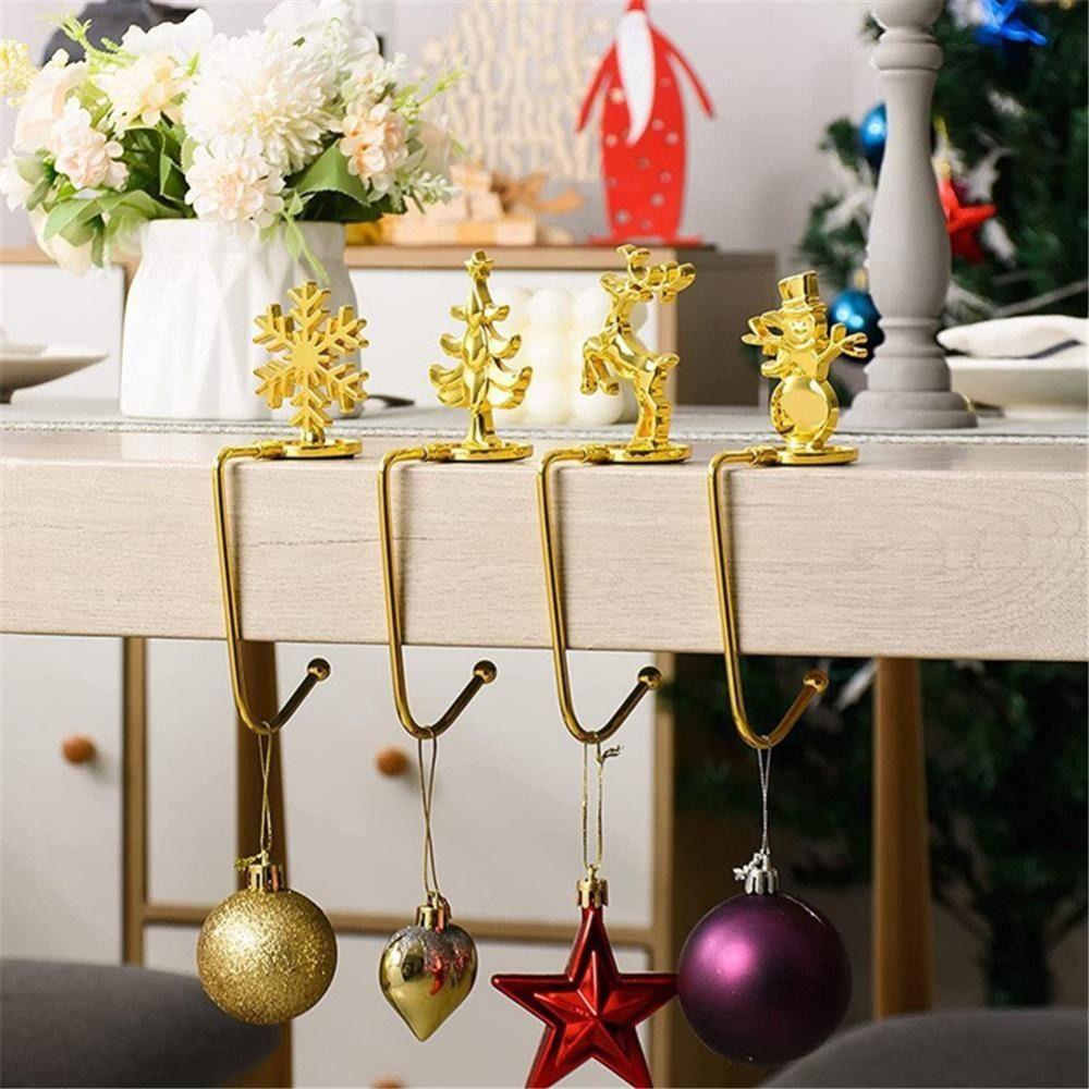Stockings Clip Christmas Fireplace Hooks Elk Snowflakes Snowman Shaped Christmas Sock Hook  Bedroom