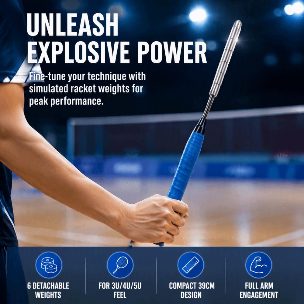 Detachable Weight Badminton Racket Swing Trainer Stainless Steel Racket Strength Trainer Training