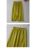Korean-Style Summer Linen Ruffle Midi Skirt for Women