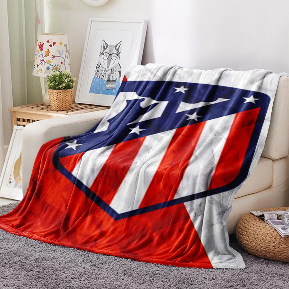 1PC atletico madrid Print Flannel Blanket, High quality Comfortable for All Seasons, Home Decor, Warmth and Comfort, Perfect for Christmas Gifts