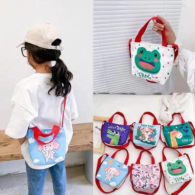 Bolsa de lona de desenho animado, bolsa de lona de animal, bolsa de ombro, bolsa tote, bolsa de anel, unissex