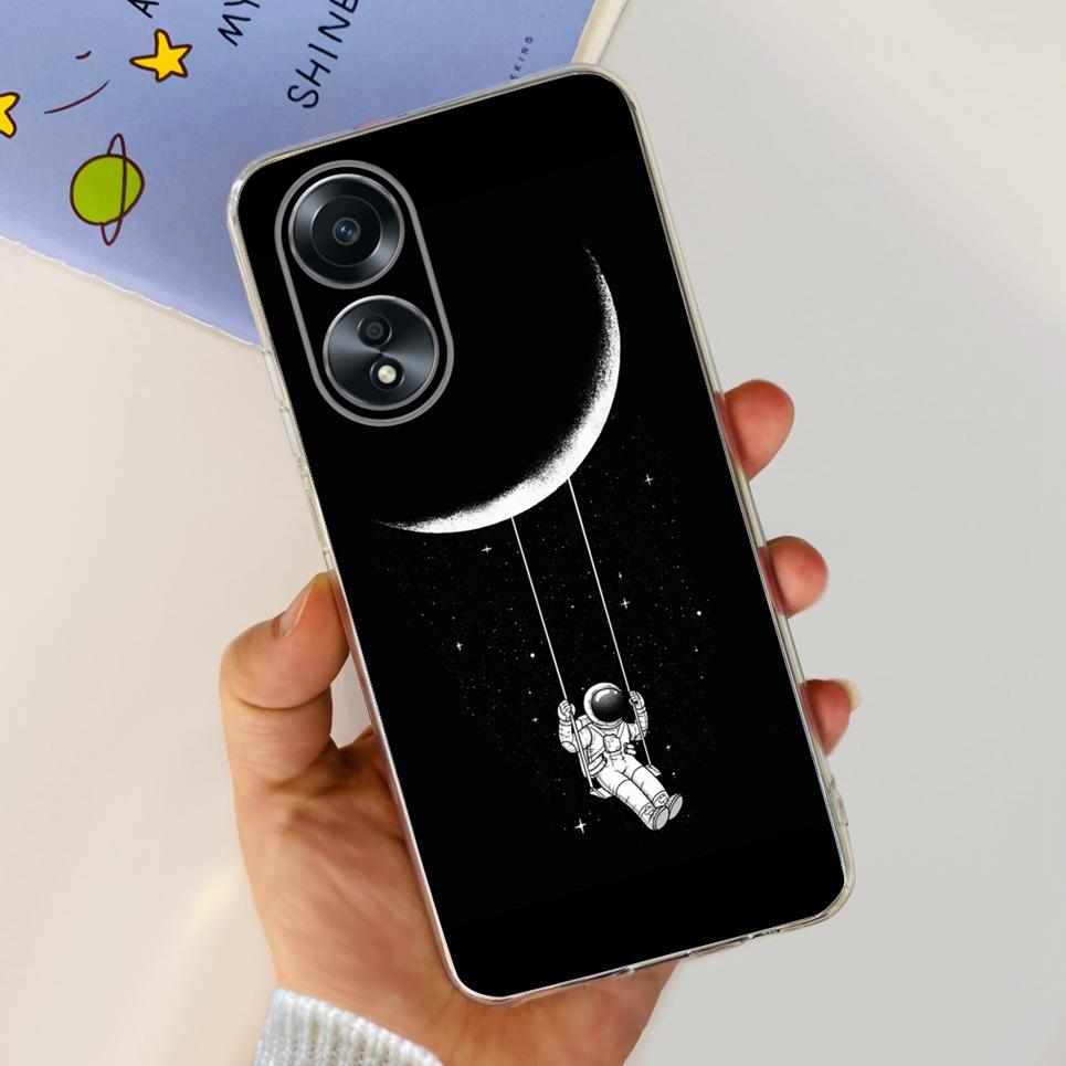 For Cover Oppo A58 4G CPH2577 Case Love Heart Butterfly Cover Shell For Oppo A78 5G 4G CPH2565 Soft Clear TPU Bumper Etui