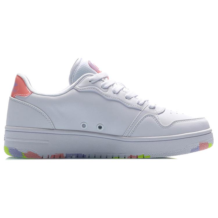 LiNing Slip-Resistant Lightweight Balance Wear-Resistant Low-Top Skateboard Shoes Women's White Purple AGCR342-1