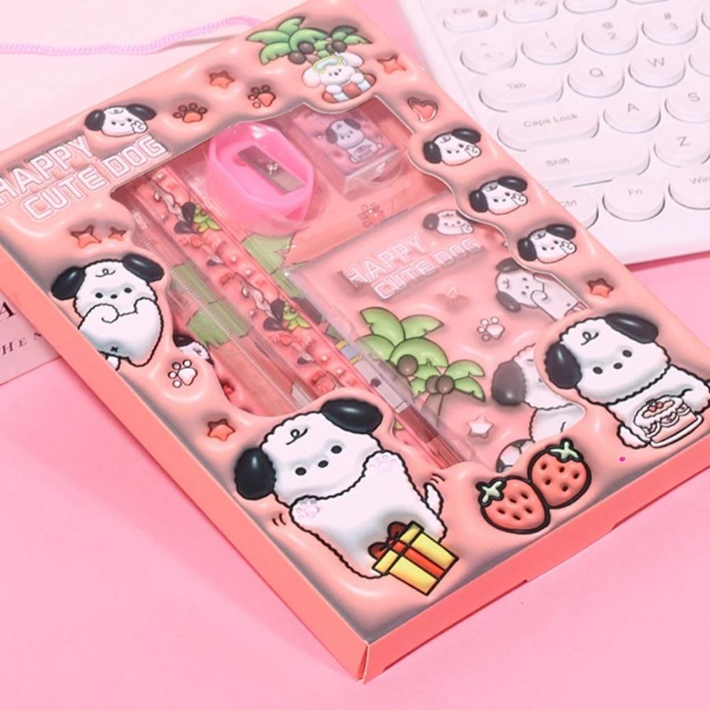 6Pcs/Set Erasers Stationery Set Stationery Study Stationery Set Cute Children's Pencils  Gift