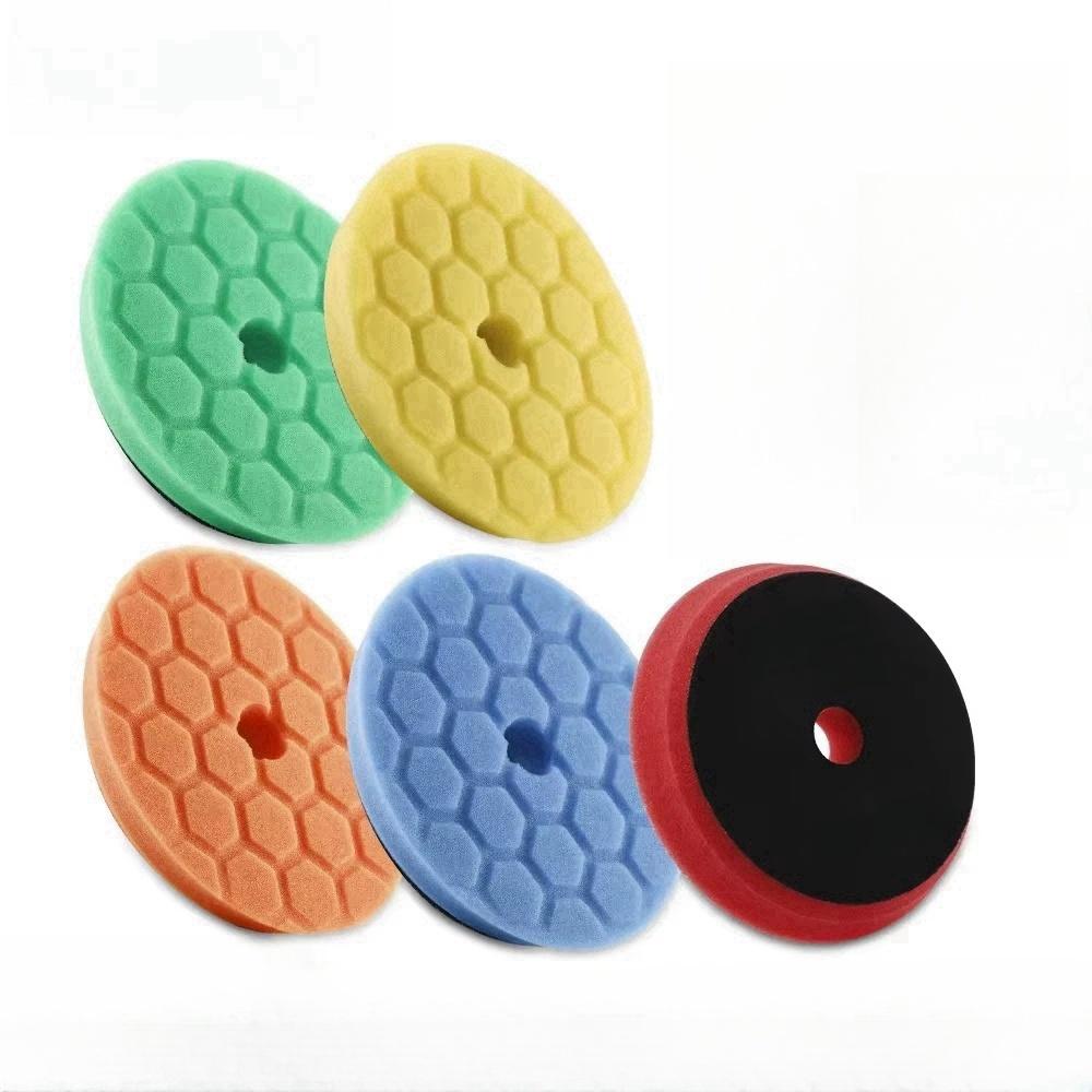 (Bulk Sales) 3"(80mm)/5"(125mm)/6"(150mm) Hex-Logic Car Sponge Polishing Buffing Pads For DA/RO/GA Auto Buffer Polisher