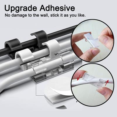 Cable Clips Organizer Drop Wire Holder Cord Management Self-Adhesive Cable Manager Fixed Clamp Wire Winder For Home Office Car
