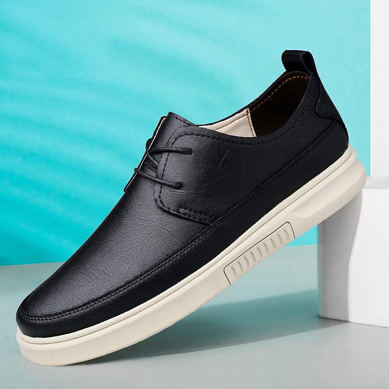 

Мужские удобные туфли на плоской подошве из натуральной кожи, мужская повседневная обувь 2024 года, обувь для скейтбординга на шнуровке, мужские высококачественные оксфорды ручной работы 44 чёрный