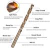 Perfactool 13pc HSS 1.5-6.5mm Round Shank Twist Drill Bit Set Titanium Coated Drilling Hole for Metal PVC Board
