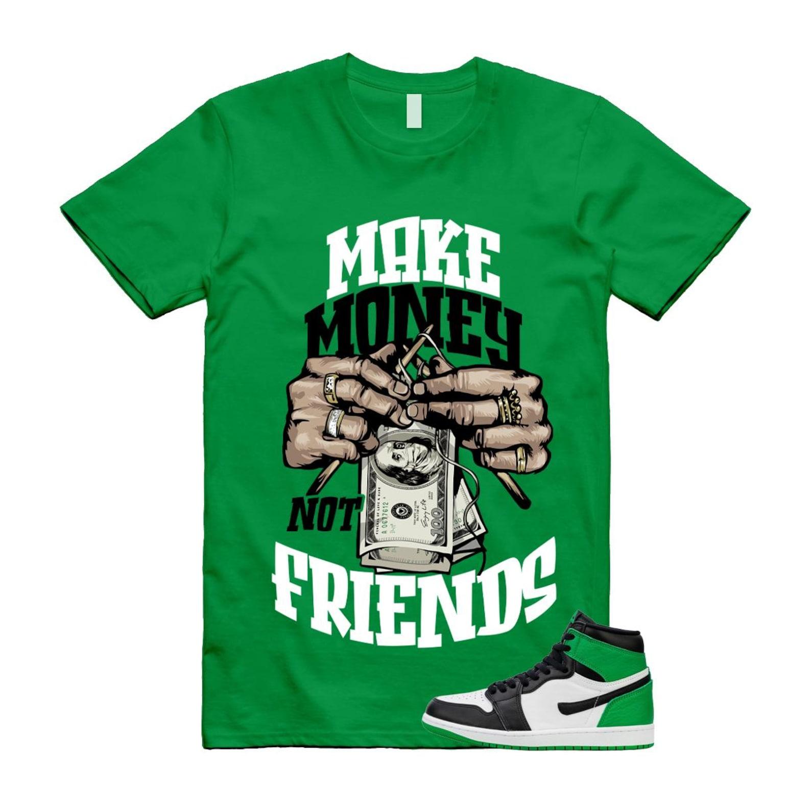 1 Lucky Green White Black High T Shirt Match MM S