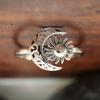 Vintage Simple Moon Sun Ring for Women Creative Delicate Antique CopperColor Party Holiday Jewelry Accessories