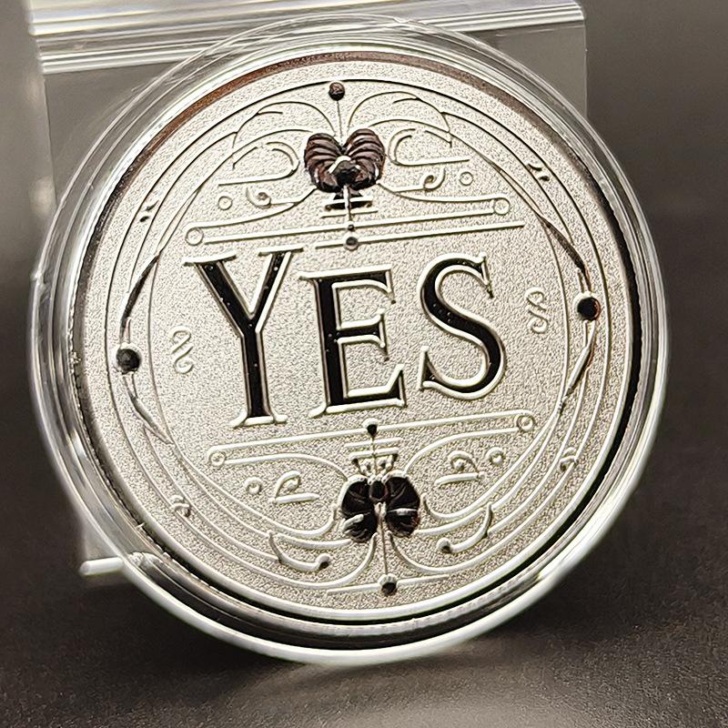 1Pcs Souvenir Commemorative Coin Yes Or No Prediction Decision Coin Ouija All-Seeing Eye Or Death Gothic Copper Plated Coin