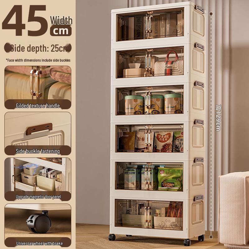 Foldable Multi-Layer Storage Cabinet for Bedroom and Living Room