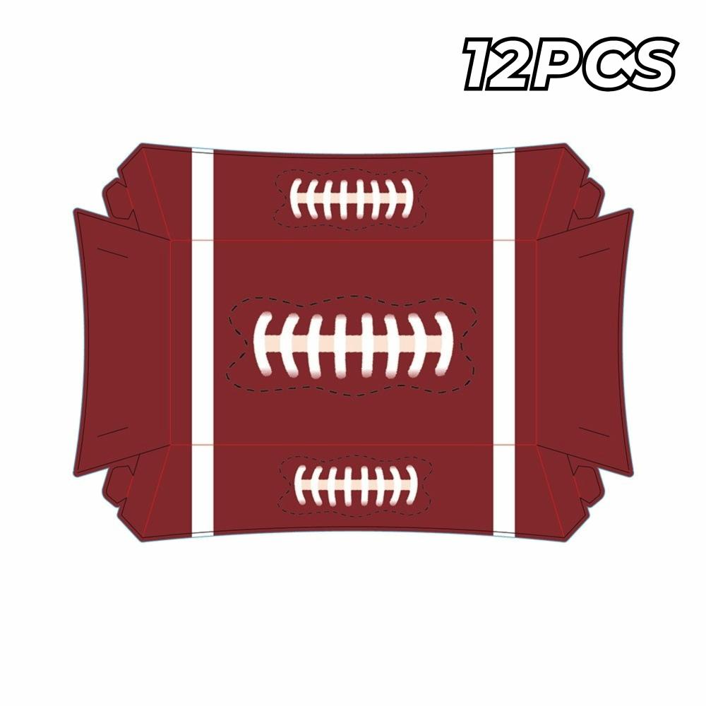 12Pcs Football Theme Paper Food Trays Paper Basketball Baseball Theme Snack Tray Multifunctional Disposable Tableware